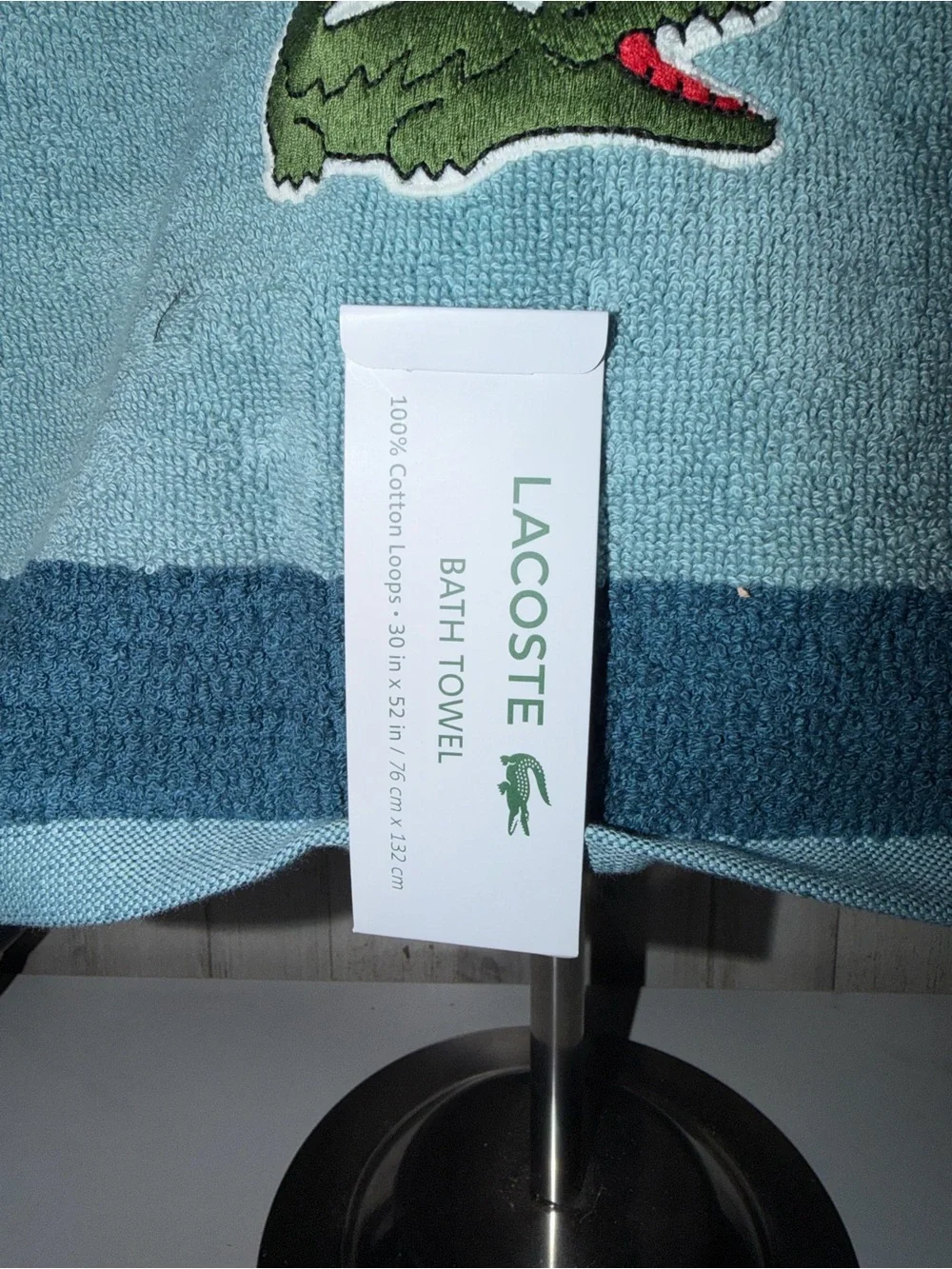 LACOSTE BATH TOWEL 30x52 CROCCO LOGO 💯 COTTON NEW AUTHENTIC